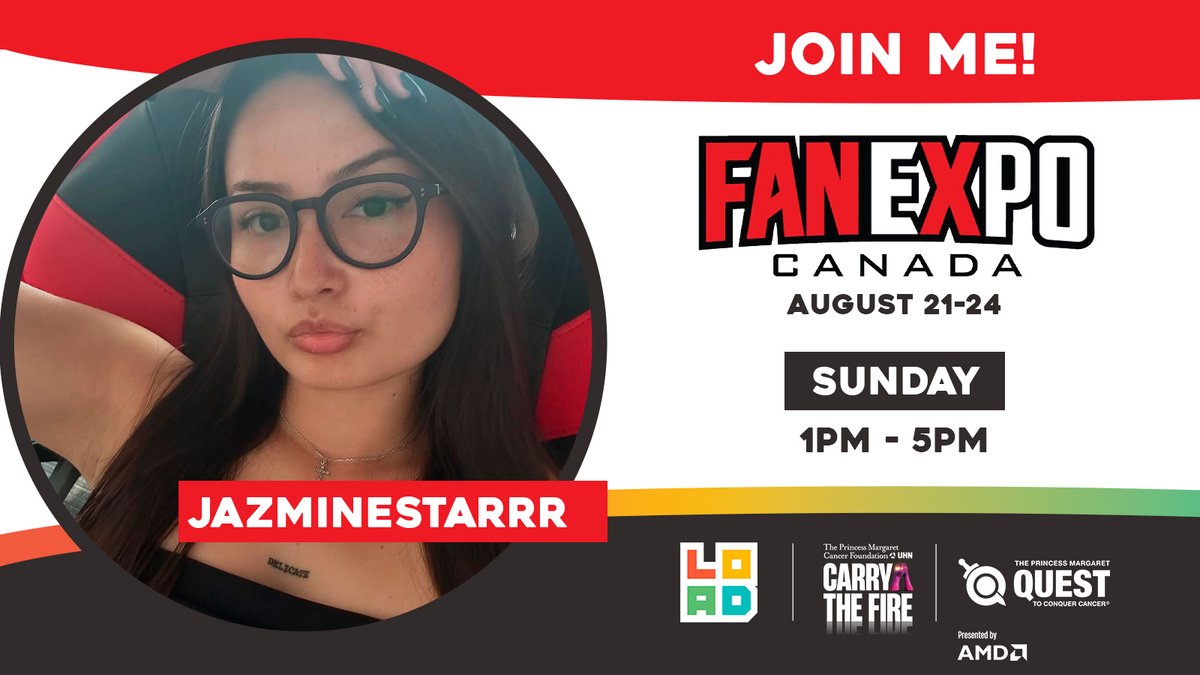 Super stoked to share that i'll be going live from FanExpo this Sunday from 1PM - 5PM to raise funds for <a href="/thePMCF/">The Princess Margaret Cancer Foundation</a>!

If anyone is interested in donating- every cent counts! questtoconquercancer.donordrive.com/participant/33…

Thank you to <a href="/Loadscreengg/">Loadscreen</a> for inviting me! &lt;3

WE GOTTA GOAL OF $300 LETS DO THISS