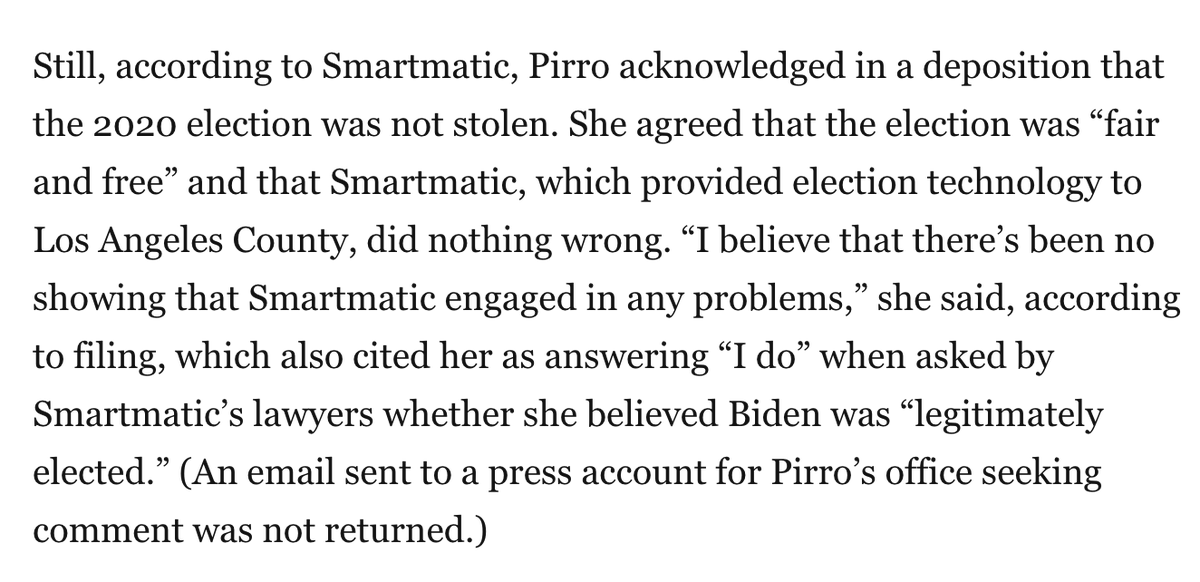 emptywheel (check) (@emptywheel) on Twitter photo Oh no. Trump made <a href="/USAttyPirro/">US Attorney Pirro</a> US Attorney and here we learn she knows that Joe Biden was fairly elected.
washingtonpost.com/business/2025/… Oh no. Trump made <a href="/USAttyPirro/">US Attorney Pirro</a> US Attorney and here we learn she knows that Joe Biden was fairly elected.
washingtonpost.com/business/2025/…