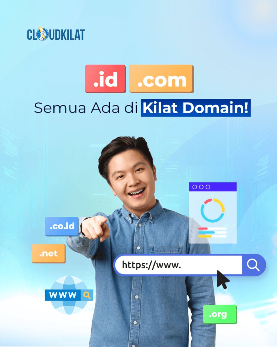 cloudkilat's tweet image. Di Kilat Domain, kamu bisa langsung amankan domain lokal:
- .id
- .web.id
- .co.id

dan global:
- .com
- .net
- .org

Semua dalam satu tempat!

Tertarik? Kamu bisa langsung klik link di bio untuk berlangganan!

 #PromoDomain #DomainID #domaincom #DomainMurah #DomainIndonesia