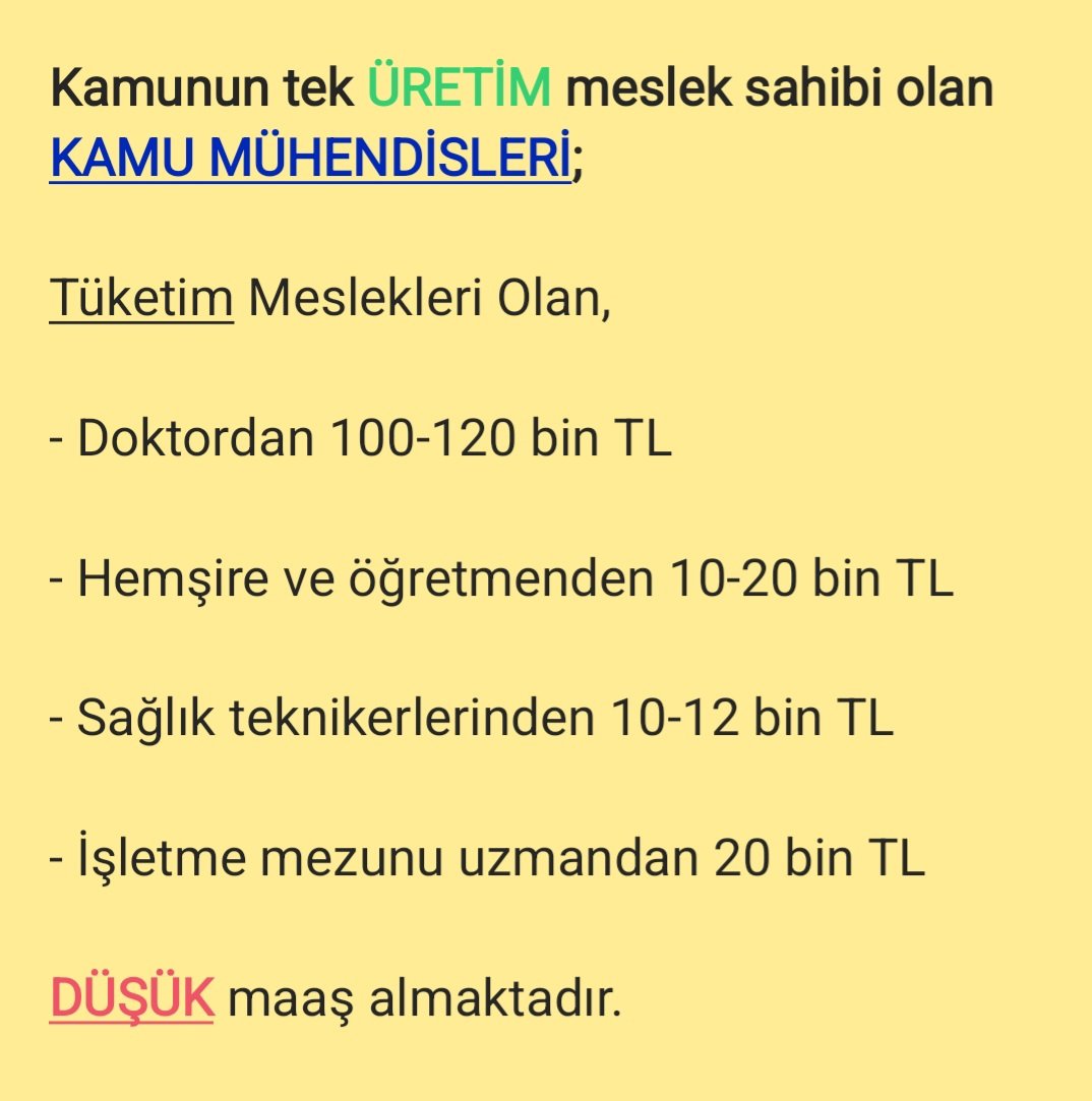 <a href="/MemurSenKonf/">Memur-Sen</a> Mühendisin elinden önce 3600 ek göstergeyi gasp ettiniz sonra sadece mühendisin hakkı olan koruyucu giyim yardımını.

Kamuda EN mağdur ettiğiniz kesim KAMU MÜHENDİSLERİDİR 

<a href="/kaMUhendisleri/">Kamu Mühendisleri Platformu</a>

<a href="/_aliyalcin_/">Ali YALÇIN</a> <a href="/HBTONBUL/">HACI BAYRAM TONBUL 🇹🇷</a> <a href="/sonertufanoglu/">Soner Can TUFANOGLU</a> <a href="/huseyinozturk_1/">Hüseyin ÖZTÜRK 🇹🇷</a> <a href="/Kenan__Caliskan/">Dr. Kenan Çalışkan</a>