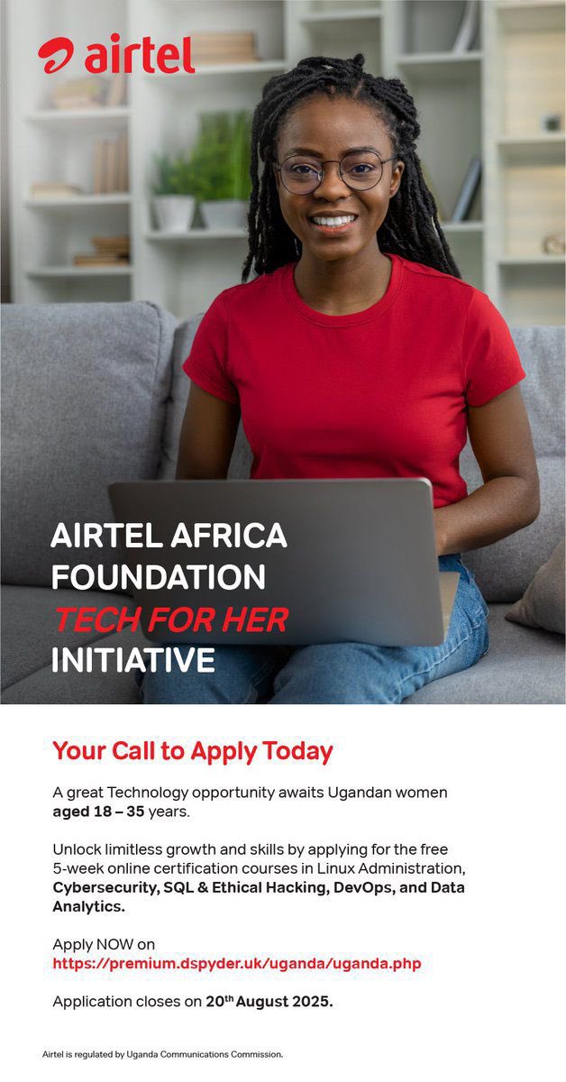 oedmonlucas's tweet image. Ladies, your time is NOW 🚀
Join #TechForHer & learn skills in:
🔹 Cybersecurity
🔹 Data Analytics
🔹 DevOps & Ethical Hacking
🔹 Linux & SQL
Apply today 👉 lnkd.in/dBmGhvZf
Deadline: 20th Aug
#AirtelCares