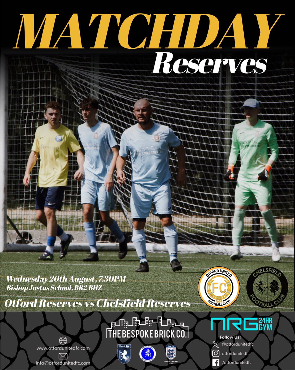 𝐌𝐚𝐭𝐜𝐡𝐝𝐚𝐲 ‼️

Our reserves take on Chelsfield FC this evening at Bishop Justus School. Good Luck lads. 👏🏻 

Up the O’s 🧡🖤

#OUFC #otfordunitedfc #COYO #UptheOs #Otford #AmberAndBlack