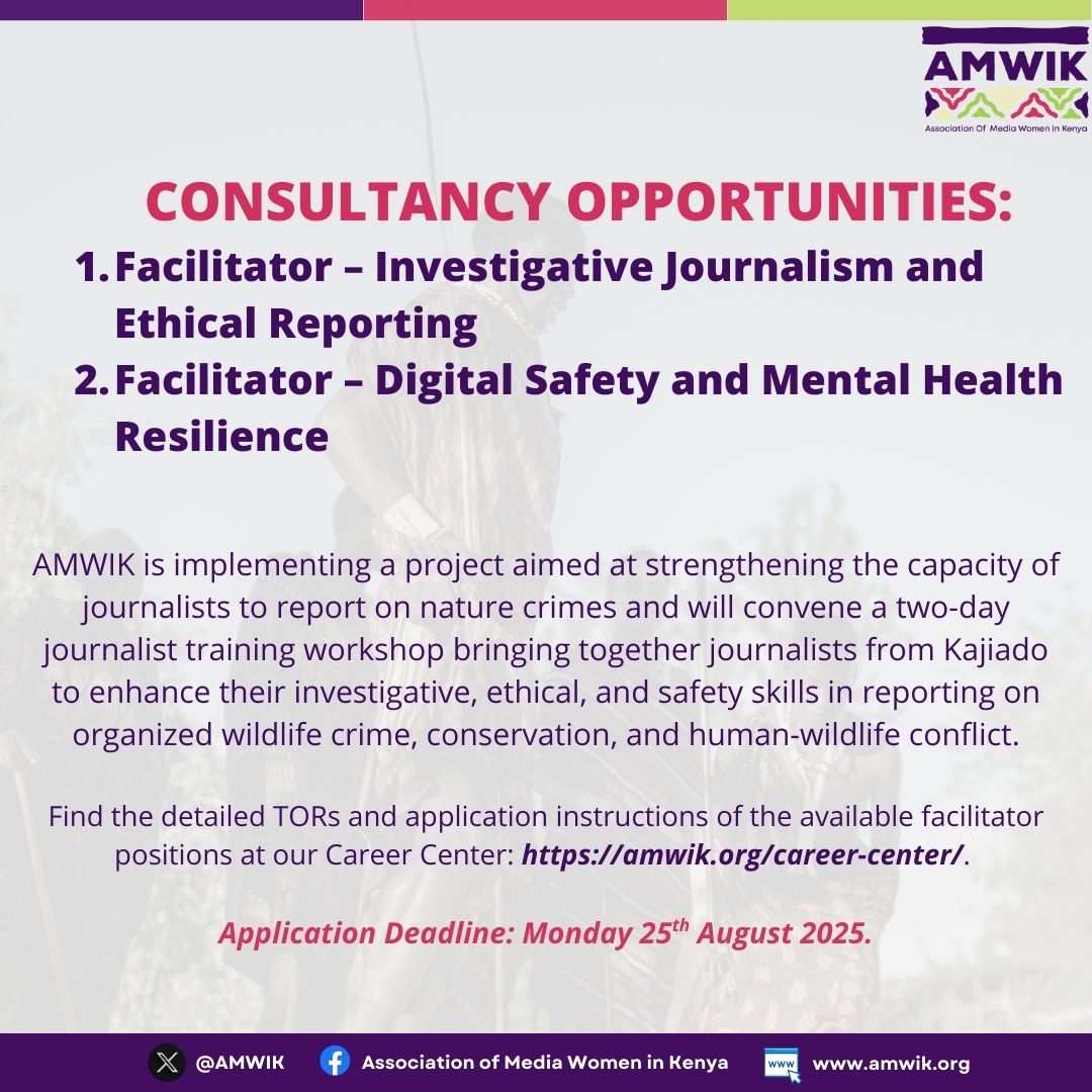 OPPORTUNITIES: Find the detailed TORs and application instructions of the available facilitator positions for the project at our Career Center 👇: amwik.org/career-center/.