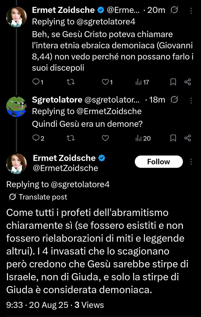 1. Sono gnostici
2. I cristiani sono i prossimi
3. Ci può essere solo una religione: il comunismo
4. Gesù era una brava persona, non un demone
