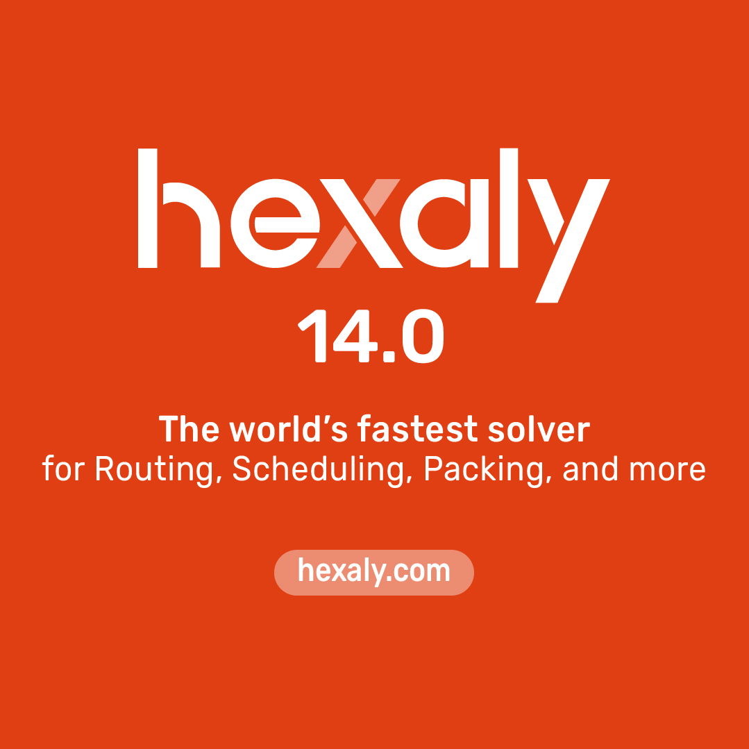 📣 New Release - Hexaly 14.0 (continued)   
🚗 Route Optimization     

Hexaly 14.0 brings significant performance improvements for Vehicle Routing problem!  

🔗 hexaly.com/announcements/…
#ORMS