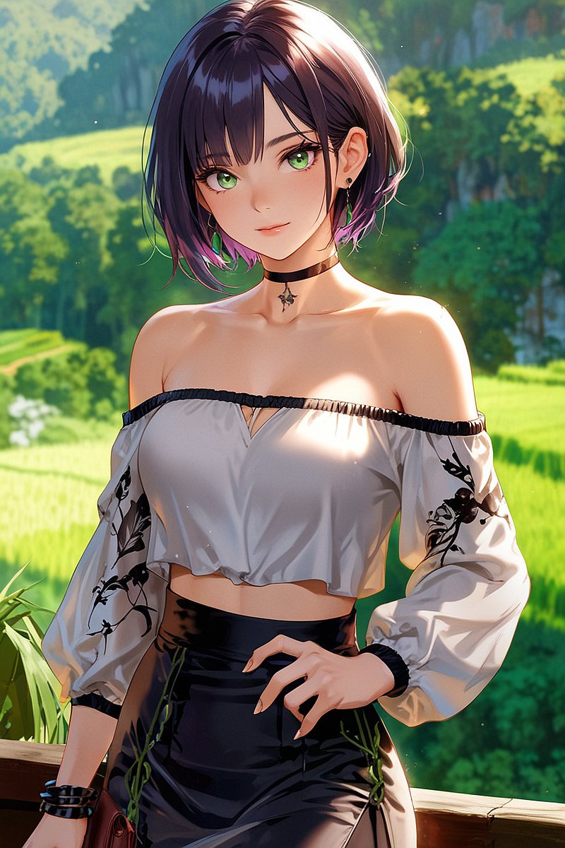Anime character in scenic background related to meme token discussion