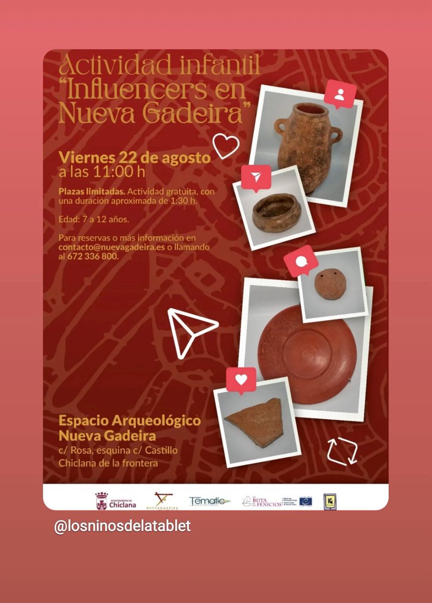 🗓️Actividad infantil “influencer en Nueva Gadeira”

🗓️Children's activity "influencer in Nueva Gadeira"

#chiclana #nuevagadeira #talleres #historia