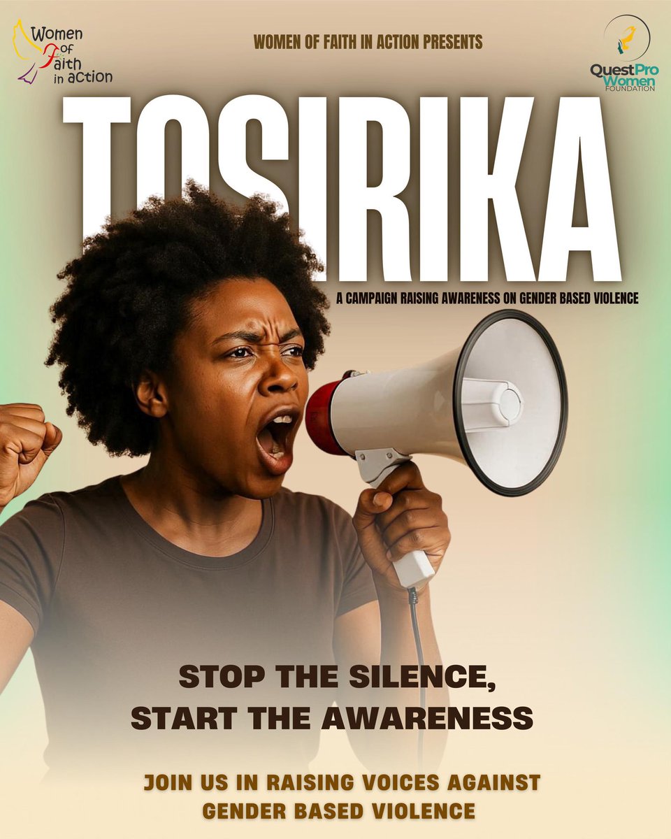 Introducing “TOSIRIKA
TOSIRIKA” means “Speak Up.”
Through this campaign, <a href="/WomenofFaithin1/">Women of Faith in Action-WOFA</a> together with our partners are raising voices against gender-based violence in Uganda.
Too many women and girls suffer in silence. TOSIRIKA is our call to break that silence and SPEAK UP!!!
