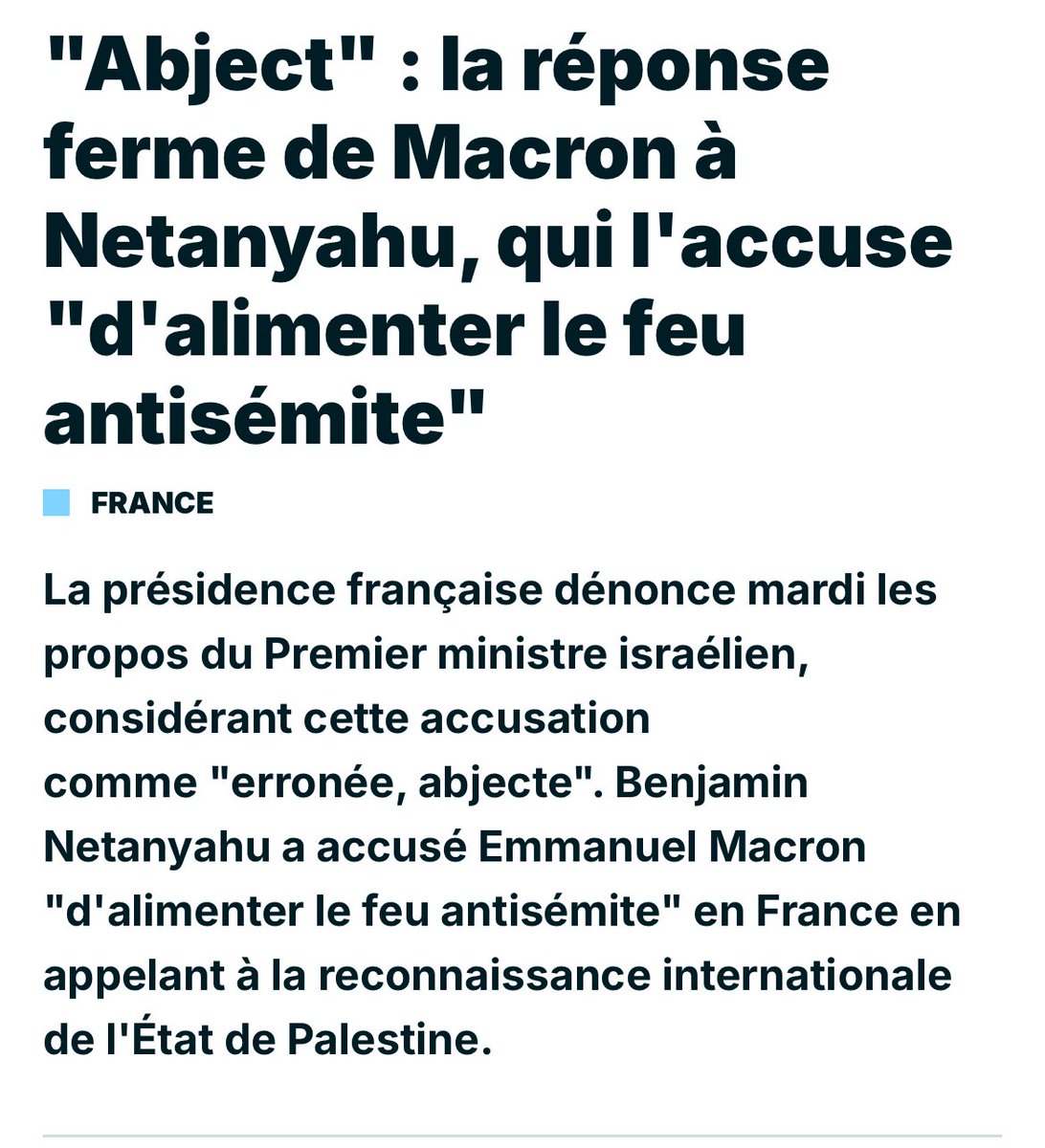 Céline Pina 🎗️ (@celine_pina) on Twitter photo Qu’<a href="/EmmanuelMacron/">Emmanuel Macron</a> se sente vexé par l’accusation d’être un de ceux qui attisent l’antisémitisme en France, comme l’affirme le premier ministre israélien, se comprend.
Mais la seule question qui vaille est: cette accusation est-elle juste? Le président alimente-t-il Qu’<a href="/EmmanuelMacron/">Emmanuel Macron</a> se sente vexé par l’accusation d’être un de ceux qui attisent l’antisémitisme en France, comme l’affirme le premier ministre israélien, se comprend.
Mais la seule question qui vaille est: cette accusation est-elle juste? Le président alimente-t-il