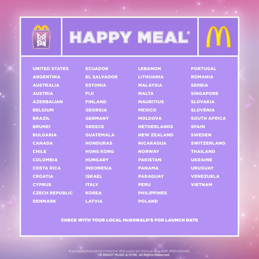 BTS:n #TinyTAN-hahmoista on ensi kuussa tulossa #Mäkkäri​in Happy Meal -kampanja. Tällä kertaa myös Suomi on mukana 🎉

(Fanit muistavat, että keväällä 2021 BTS:llä oli joissakin McDonald's-maissa oma nimikkoateria. Suomessa sen tilalla oli kuitenkin räppäri Cledoksen ateria 🤷)