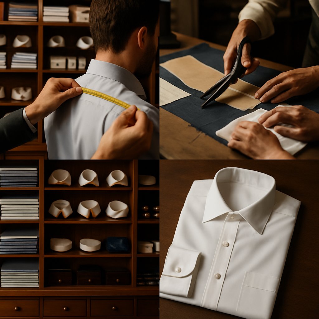 paulbespoke's tweet photo. At Paul Bespoke, crafting the perfect bespoke shirt is a meticulous process that involves several key steps. First, our experienced tailor takes precise measurements to ensure a flawless fit. Next, the client selects their preferred fabric, collar style, cuffs, and buttons. https://t.co/ZBu1EtbOlU
