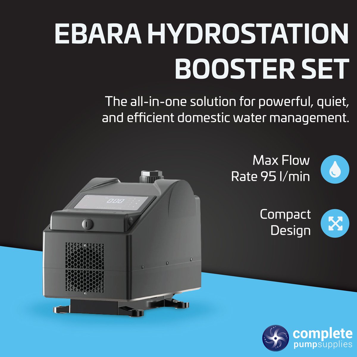 The Ebara Hydrostation is a domestic booster set offers an all-in-one solution for powerful, quiet, and efficient domestic water management. This innovative system utilises cutting-edge technology to deliver constant pressure.

Shop online today! 🚚 👉 loom.ly/sjfB-7g