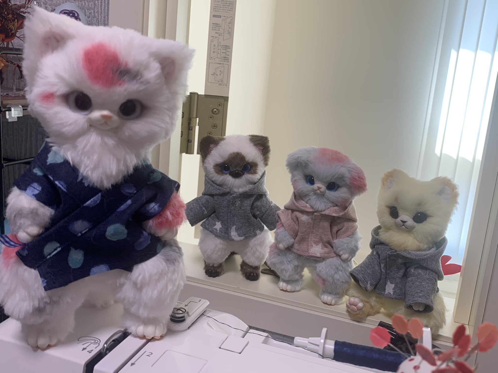 Ωぽたぽた工房Ω 桜餅 狐 アートドール ハンドメイド 着せ替えセット Ωぽたぽた工房Ω 桜餅 狐 アートドール ハンドメイド 着せ替え