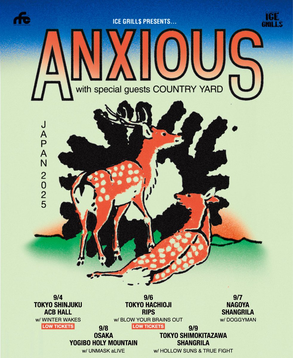 anxious (@anxiousct) on Twitter photo JAPAN
JUST A LITTLE OVER TWO WEEKS UNTIL TOUR WITH COUNTRY YARD BEGINS. LESS THAN TWENTY TICKETS FOR THE FIRST TWO TOKYO SHOWS- OTHER SHOWS ARE NOT FAR BEHIND.
GRAB A TICKET AND WE WILL SEE YOU THERE. BEYOND EXCITED TO BE BACK 🎌 <a href="/icegrillsjp/">ICE GRILL$</a> JAPAN
JUST A LITTLE OVER TWO WEEKS UNTIL TOUR WITH COUNTRY YARD BEGINS. LESS THAN TWENTY TICKETS FOR THE FIRST TWO TOKYO SHOWS- OTHER SHOWS ARE NOT FAR BEHIND.
GRAB A TICKET AND WE WILL SEE YOU THERE. BEYOND EXCITED TO BE BACK 🎌 <a href="/icegrillsjp/">ICE GRILL$</a>