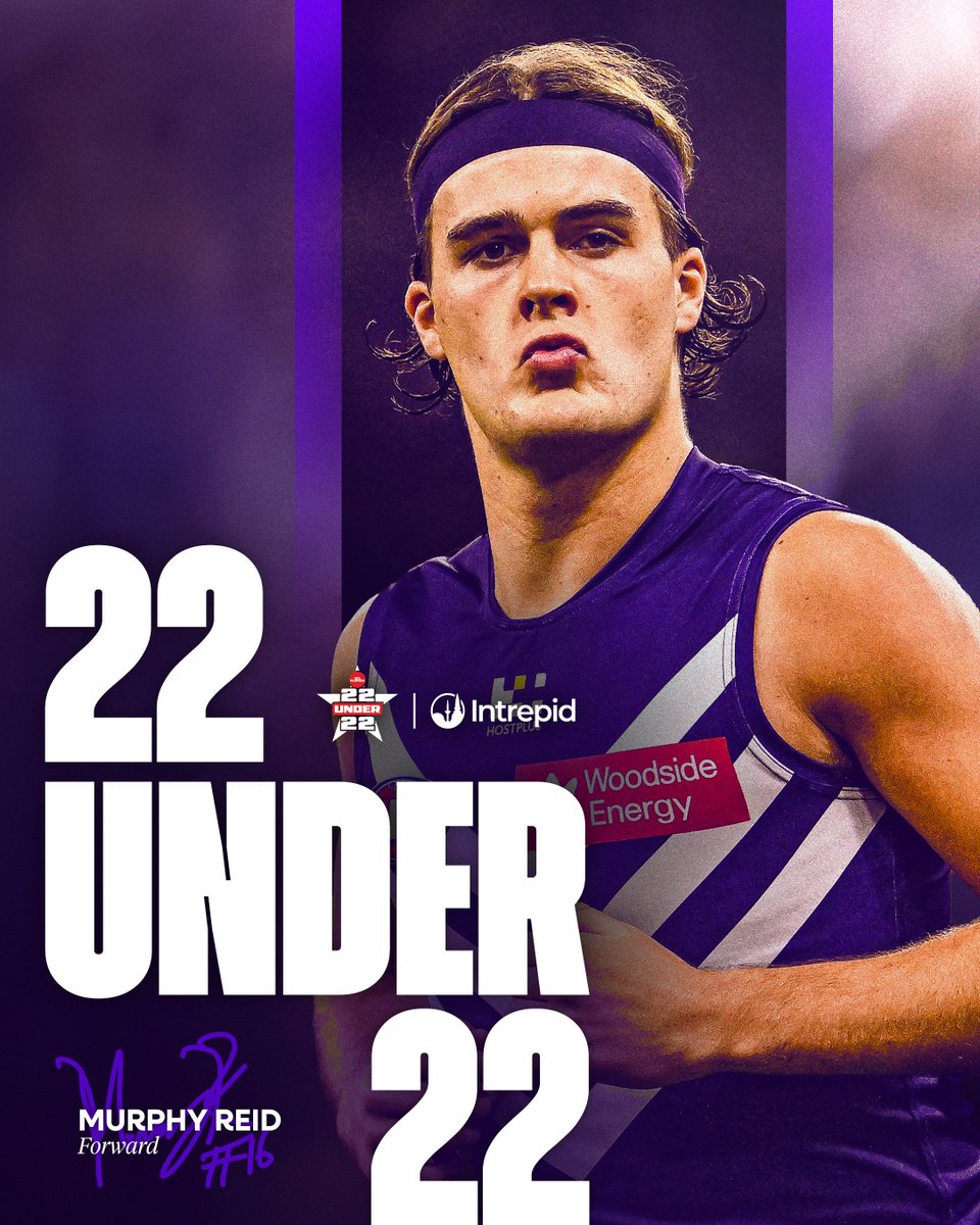 Fremantle Dockers (@freodockers) on Twitter photo Murphy Reid has been NAMED in the 22under22 team after his first season 🌟
what a star.
<a href="/AFLPlayers/">aflplayers</a> #foreverfreo Murphy Reid has been NAMED in the 22under22 team after his first season 🌟
what a star.
<a href="/AFLPlayers/">aflplayers</a> #foreverfreo
