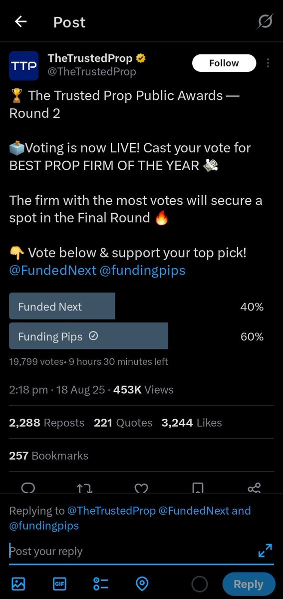 BobbyBrown197's tweet photo. @TheTrustedProp @FundedNext @fundingpips It is always @fundingpips 
@offsprings001 @lorddrey https://t.co/YhpexqJUqr