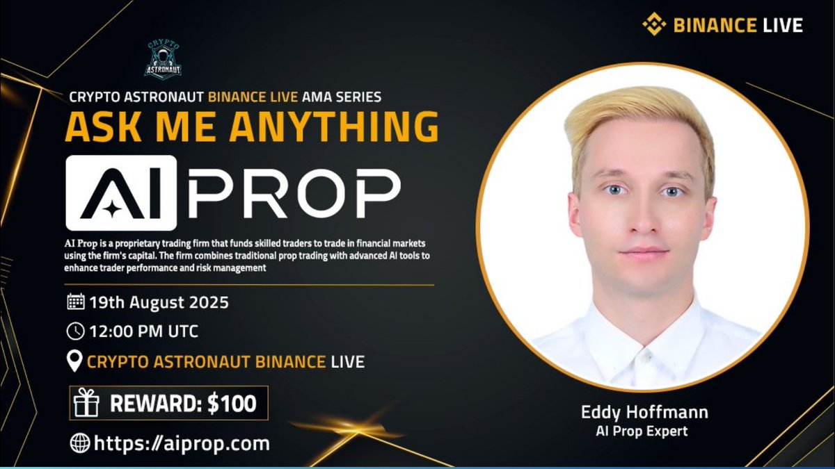 AipropCom's tweet image. 🤝 AI Prop x Crypto Astronaut AMA Recap

🚀 130,000+ entries in Week 1 of Dubai Contest
💵 Funded accounts up to $5M – 95% profit split

🛡️ Anti-cheat updates = Fair play in Week 2
🏆 $15,000 VIP Dubai Trip + weekly cash prizes

👉 Join now: bitly.li/bSZR#AIProp