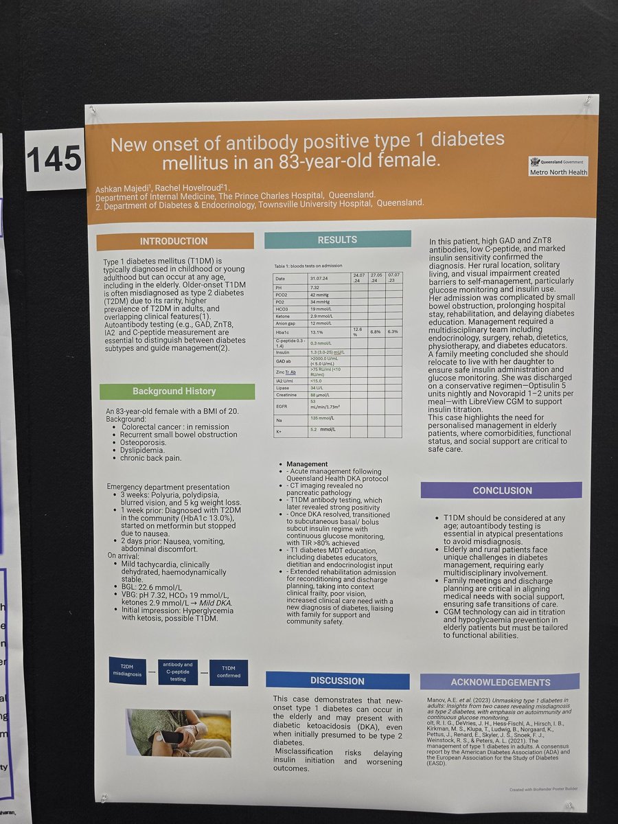 Showing you can get T1D at any age, a case of an 83 year old with positive autiantibody T1D is presented #25ADC #DAPeoplesVoice