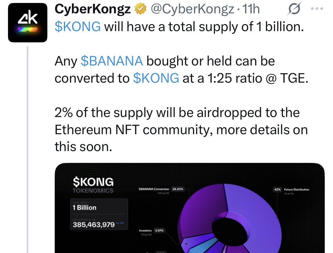 Loki 😈 (@lokithebird) on Twitter photo CyberKongz launching a 3rd token? 
A lot of people are confused, perfect chance to have the CK team join us at NFTs 🎙️ this Sunday and clear it all up! 
Down? <a href="/myoo_ck/">myoo</a> <a href="/adsy889/">adsy</a> <a href="/HenryTheGrape/">🍇Henry the Grape🍇</a> CyberKongz launching a 3rd token? 
A lot of people are confused, perfect chance to have the CK team join us at NFTs 🎙️ this Sunday and clear it all up! 
Down? <a href="/myoo_ck/">myoo</a> <a href="/adsy889/">adsy</a> <a href="/HenryTheGrape/">🍇Henry the Grape🍇</a>