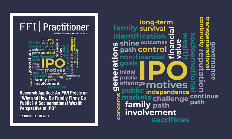 FFI Practitioner - Wednesday Edition: Research Applied: An FBR Précis on “Why and How Do Family Firms Go Public? A Socioemotional Wealth Perspective of IPO” - digital.ffi.org/editions/resea…