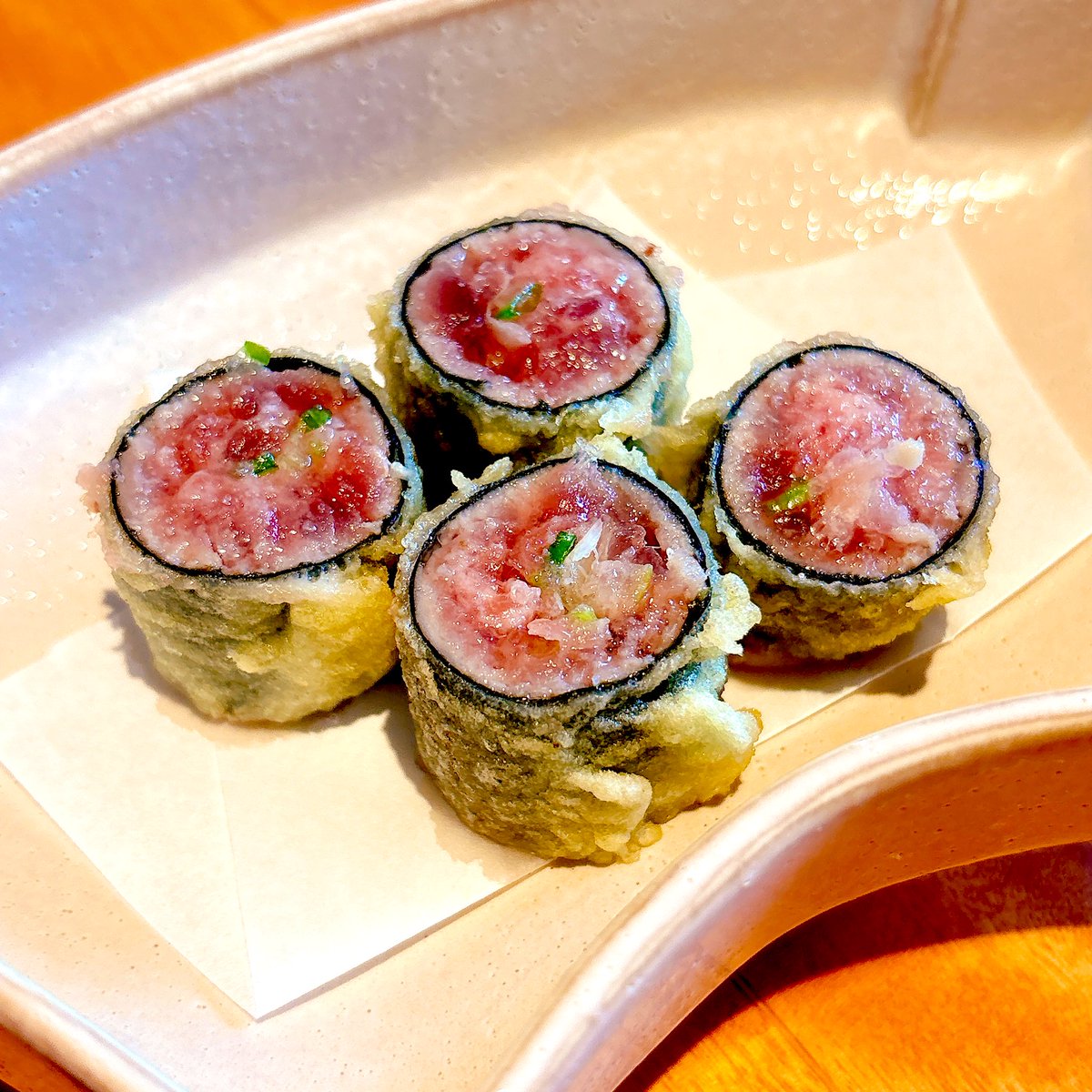 31歳独身女のお昼ごはん
ねぎ間の串焼きとネギトロの天ぷらに感動