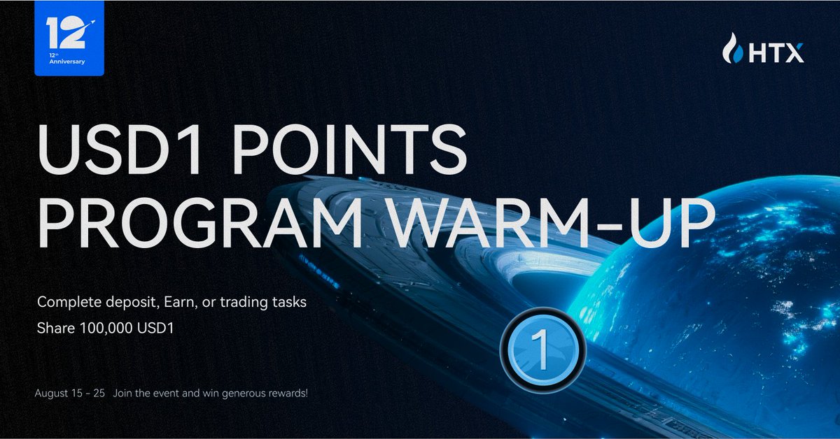 HTX's 12th-Anniversary Celebration Is Here! 🚀
$370,000 USDT Up for Grabs! 
 
Events to Join &amp; Win Big:
🪂 USD1 Points Program Warm-up: Share 100,000 USD1 👉shorturl.at/ipO3X
🌏Referral Challenge: Win up to 10,000 USDT
👉shorturl.at/tu9Z8
🔮Crypto Predictor #4:
