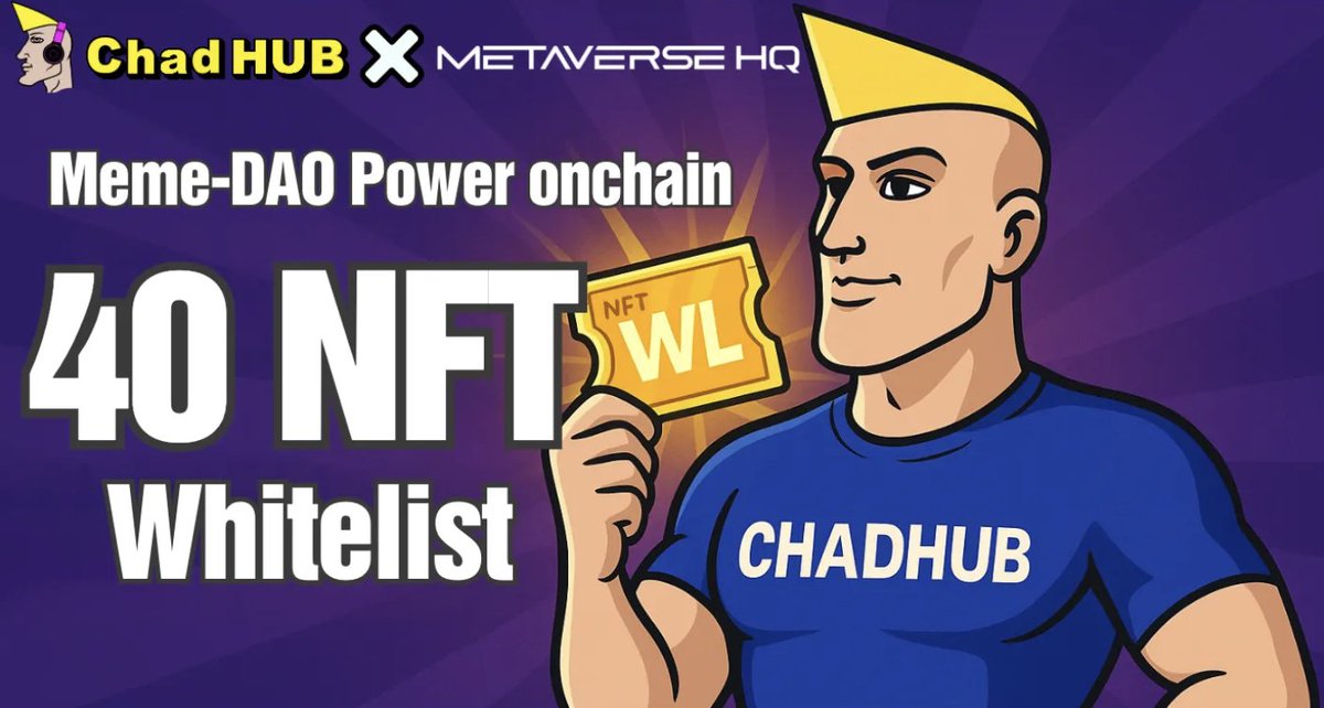 ๐ Plant Harvest ๐ฑ ๐ฎ (@harvestfunx) on Twitter photo 40 CHAD NFT Whitelist Spots | Meme-DAO Power onchain
On <a href="/Metaverse_HQ/">Metaverse HQ</a> platform:
app.mvhq.io/missions/20-chโฆ
Giveaway in the Discord (lived on 21th August)
discord.gg/8qFND67bUQ
Why Mint a CHAD NFT?
- Stake & Earn + Vote:ย As a CHAD holder, stake into our DAO to earn rewards and 40 CHAD NFT Whitelist Spots | Meme-DAO Power onchain
On <a href="/Metaverse_HQ/">Metaverse HQ</a> platform:
app.mvhq.io/missions/20-chโฆ
Giveaway in the Discord (lived on 21th August)
discord.gg/8qFND67bUQ
Why Mint a CHAD NFT?
- Stake & Earn + Vote:ย As a CHAD holder, stake into our DAO to earn rewards and