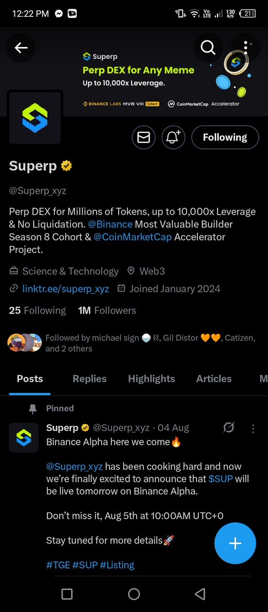 LlCharliebreeze's tweet image. Nominate SUPERP FOR TOP 20 PROJECT FROM BNB CHAIN NO LIQUIDATION TRADE X100,000 GOOD FOR NEW TRADERS 

@BNBChain @Superp_xyz
#BNBChainAwards #SUPERP