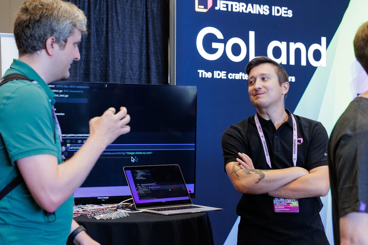 GopherCon's tweet image. Catch the @GoLandIDE team at #GopherCon next week!
Swing by the booth to say hello, talk about #golang and GoLand, and score some swag!
Whether you’re a longtime user or just curious about the product, they’re excited to meet you!
#GopherConOrBust #GophersUnite #golang