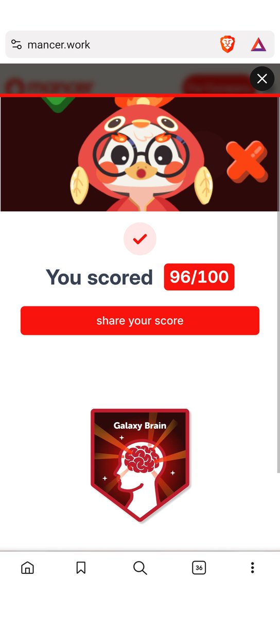 0xYezh's tweet image. Just did the web3 IQ test @MancerWork 
Try it out @Fattybuthappyy