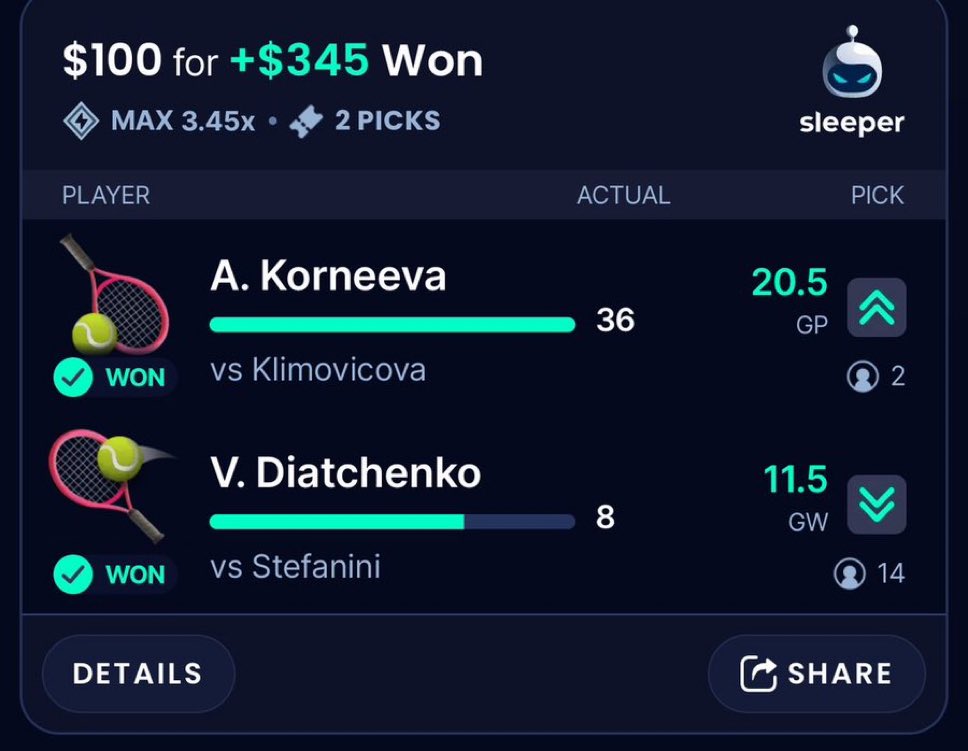 KingTailorGang's tweet image. I just found a perfect Tennis Parlay for tmw 
🎾🎾🎾🎾🎾🎾🎾🎾🎾🎾🎾🎾
Should be available on both PrizePicks and Sleeper