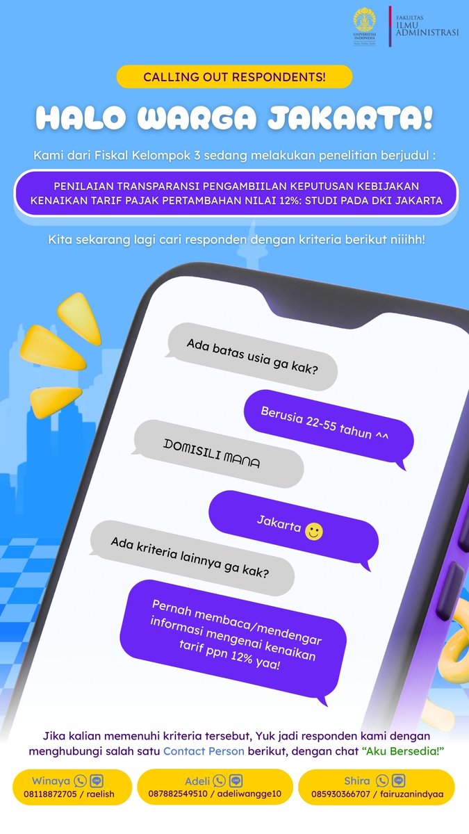 nothstuds's tweet photo. HAI HAII WARGA JAKSEL!! KAKAK-KAKAK, IBU-IBU, BAPAK-BAPAK🤩💐 

Mohon izin adakahh yang berkenann?? Pliss pliss hmu kalo bersedia🫰🫰
yang punyaa kerabat dom jaksel juga boleh banget temen-temen buat reply or dm nanti bisa disesuaikan💓
#PPN #12PERSEN #Responden https://t.co/dvrEYBndCF