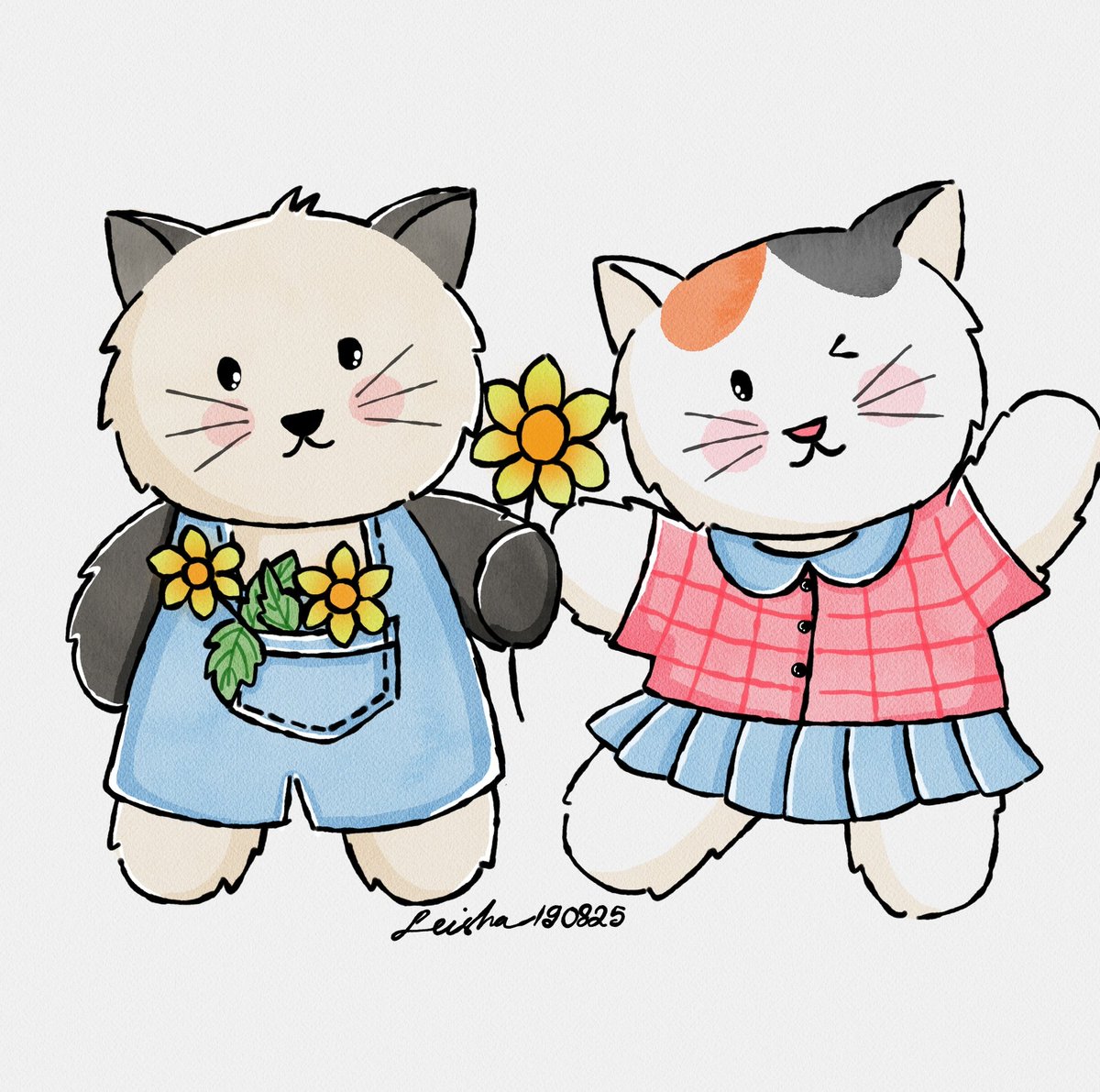 today mimi met roro in the park 😺🌻 he gave her sunflowers and her heart bloomed too 😻💃🏻

#art #artmoots #artistonx #catlover #catillustration #catdoodle #かわいいイラスト #イラストグラム #ゆるかわ #可爱插画 #治愈系插画