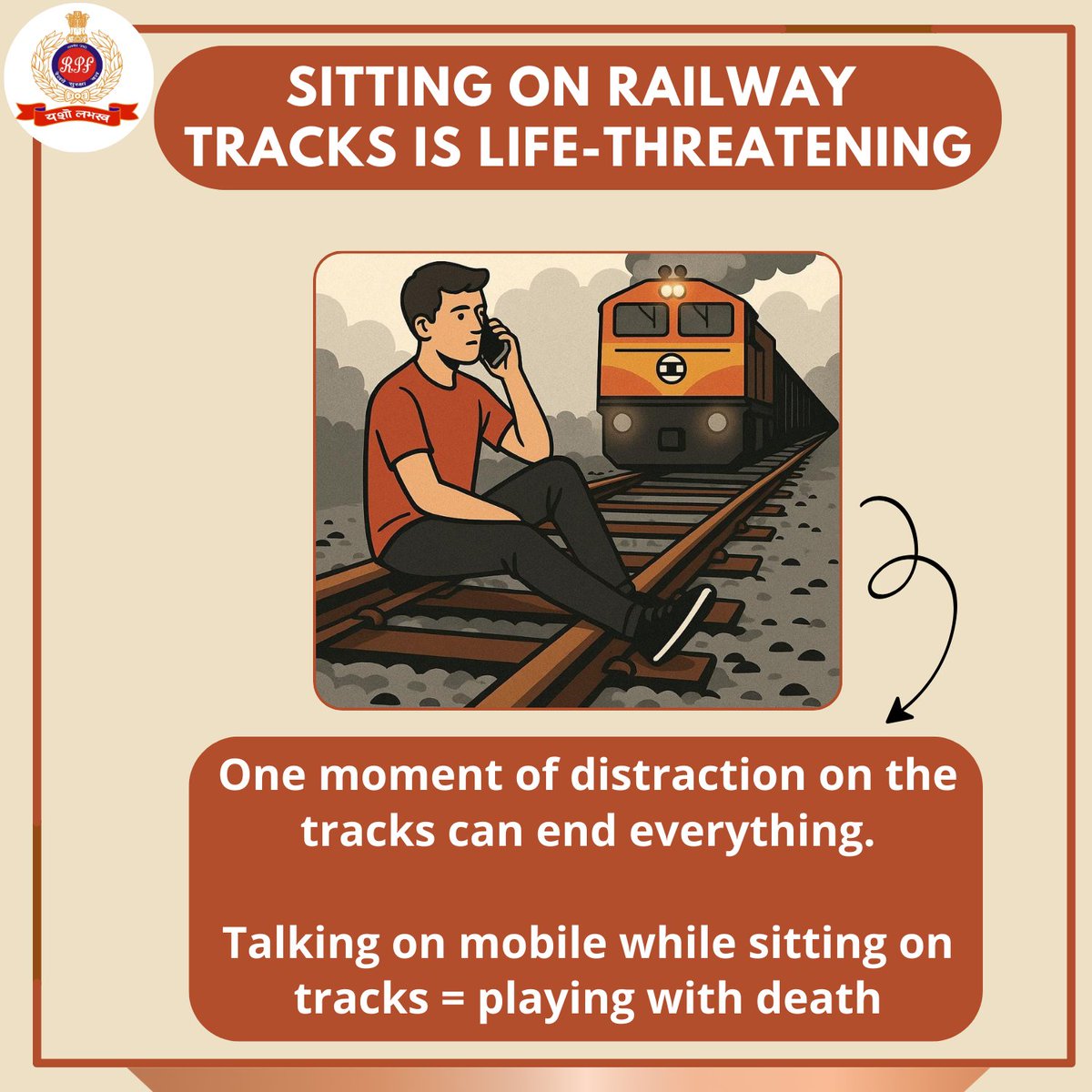 A phone call can wait - a train won’t. 🚆
Stay safe, stay off the tracks.
#SafetyFirst #StayAlive #RailwayAwareness