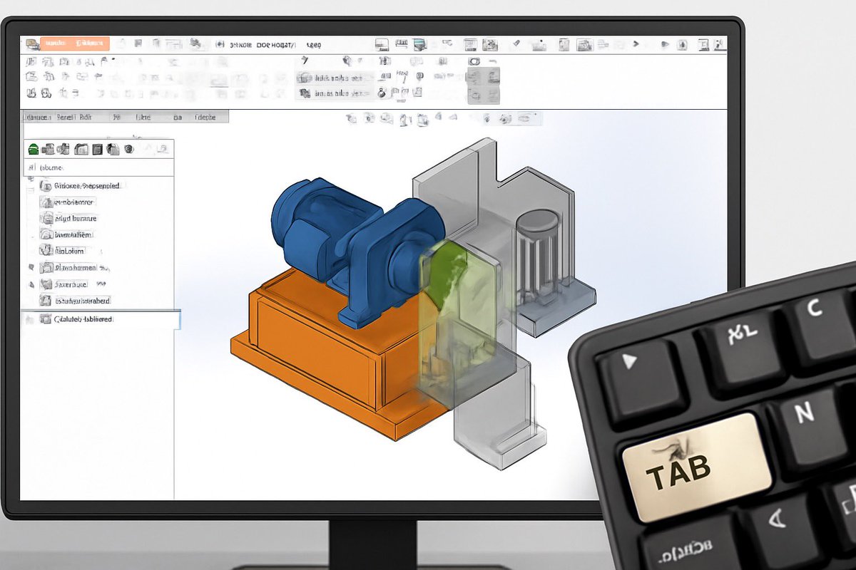 Hirday_Sethia's tweet image. @SOLIDWORKS trick—instantly hide and unhide components in assemblies using the Tab key. Streamline your CAD workflow!
#cad #computeraideddesign #solidworks