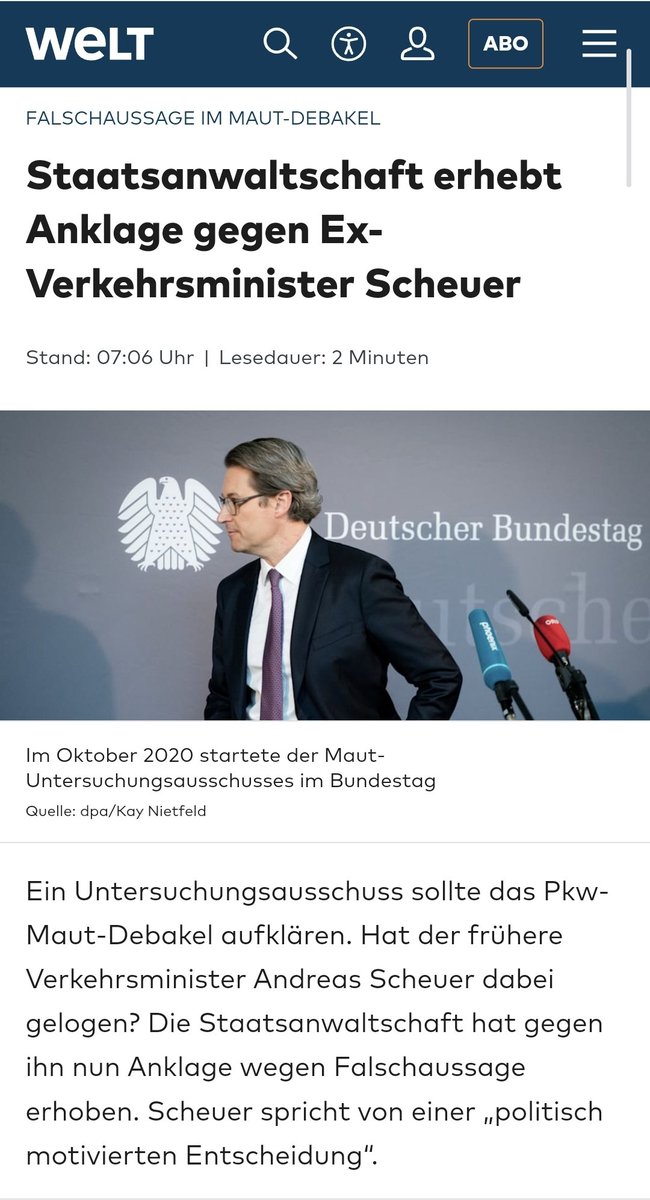 Storch_i's tweet photo. Richtig so: die Staatsanwaltschaft Berlin erhebt Anklage gegen Ex-Minister Scheuer (CSU), weil dieser im #PkwMaut-Untersuchungsausschuss zur Frage, ob es ein Angebot der Mautbetreiber gab die Milliarden-Vertäge erst nach dem EuGH-Urteil zu unterzeichnen, mutmaßlich gelogen hat! https://t.co/TvfOZ8iEsS