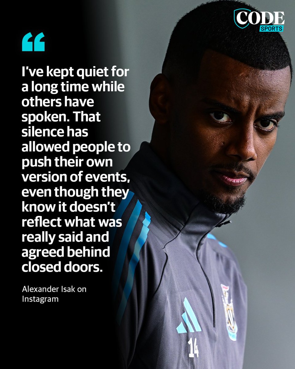Wantaway striker Alexander Isak has hit the red button in his push to leave Newcastle, taking to Instagram to tell his side of the story. 👀

STORY | bit.ly/4mrupFz