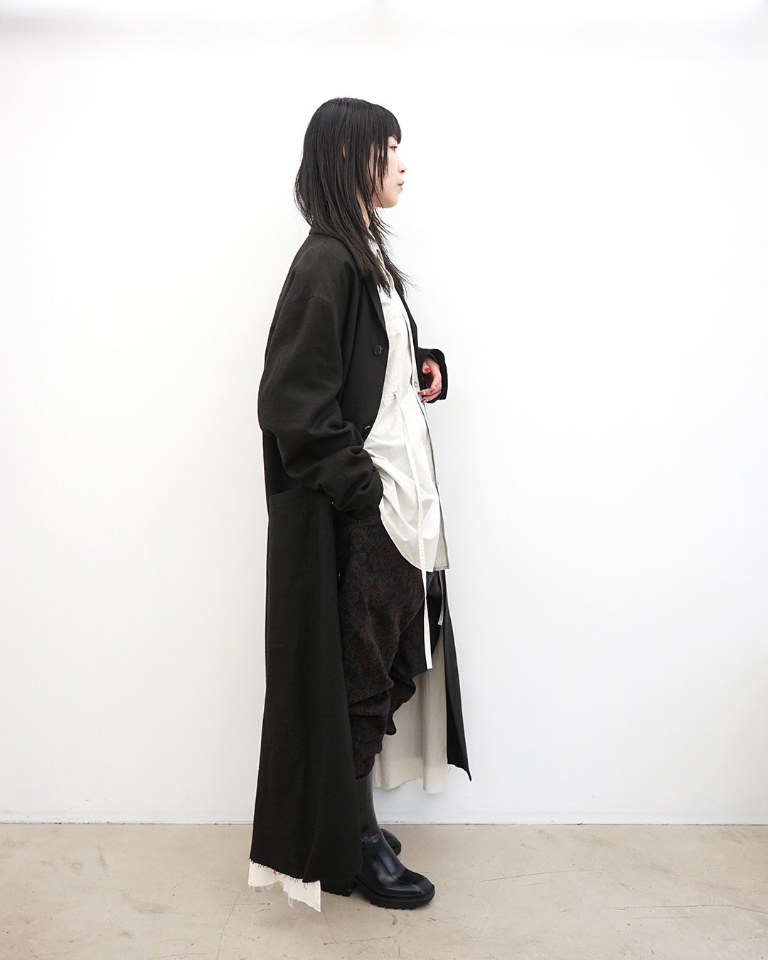 CLANE UP NECK OVER DOUBLE COAT ブラック CLANE UP NECK OVER DOUBLE COAT ブラック CLANE（クラネ