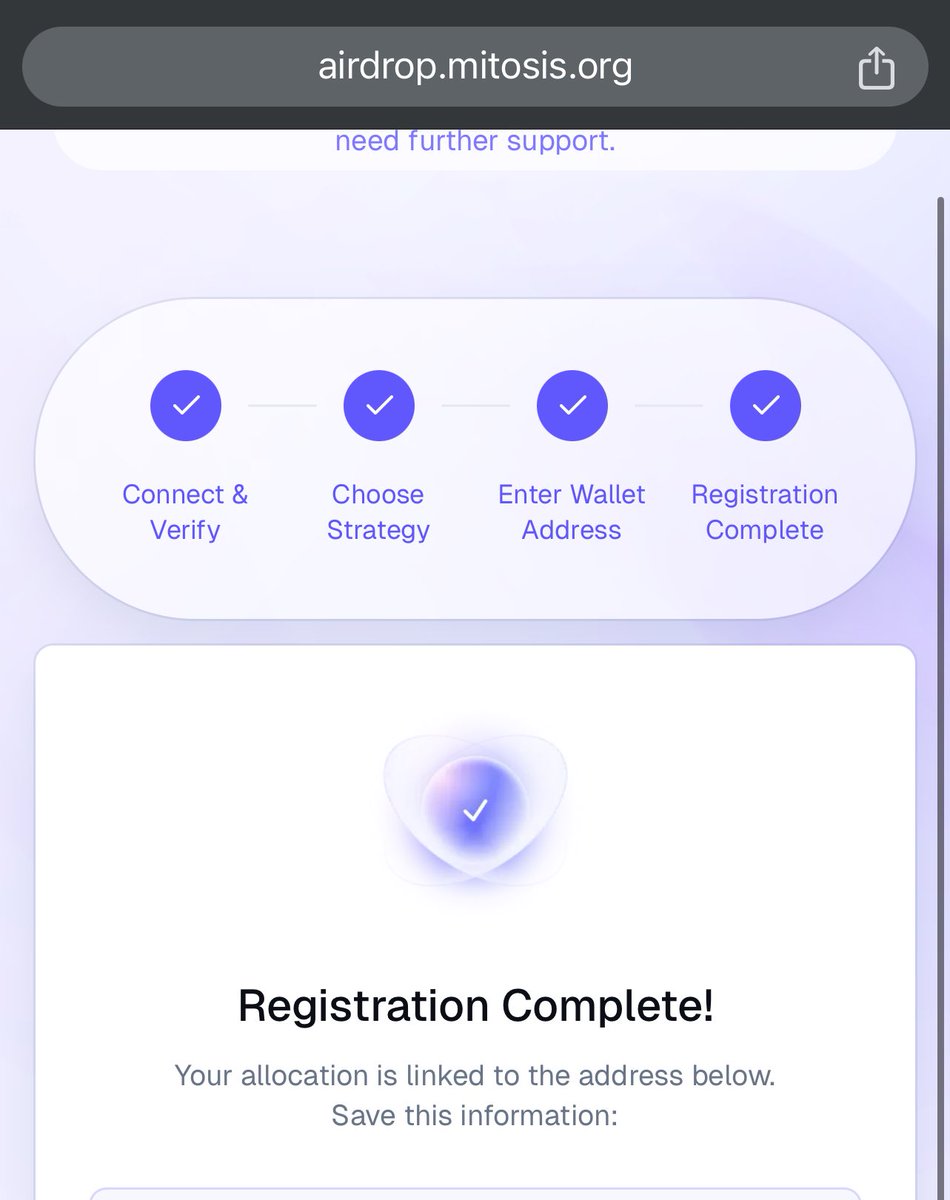 Mitosis Airdrop Checker is Live!

- airdrop.mitosis.org

- Connect X (yappers)
- Connect EVM or Cosmos wallet (onchain) 
- Register for airdrop (read details well to avoid staking instead of instant claim) 
- Input wallet to claim (not CEX)

Any mistake can’t be reversed.