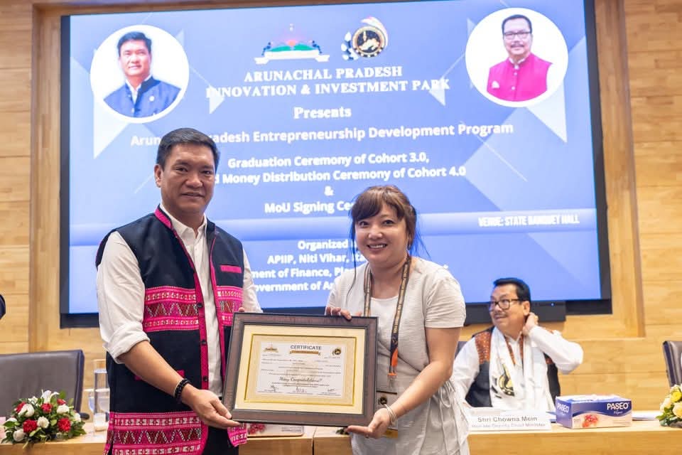 Arunachal Pradesh Innovation & Investment Park (@apiip_apstartup) on Twitter photo A Big Day for Startups in Arunachal! 🚀
On 19th Aug 2025, APIIP hosted the Graduation of Cohort 3.0, Seed Fund Distribution for Cohort 4.0 & MoU signing with 7 HEIs.
Hon’ble CM, HDCM, CS, Head (Startup India) & other renowned  dignitaries graced the event. A Big Day for Startups in Arunachal! 🚀
On 19th Aug 2025, APIIP hosted the Graduation of Cohort 3.0, Seed Fund Distribution for Cohort 4.0 & MoU signing with 7 HEIs.
Hon’ble CM, HDCM, CS, Head (Startup India) & other renowned  dignitaries graced the event.