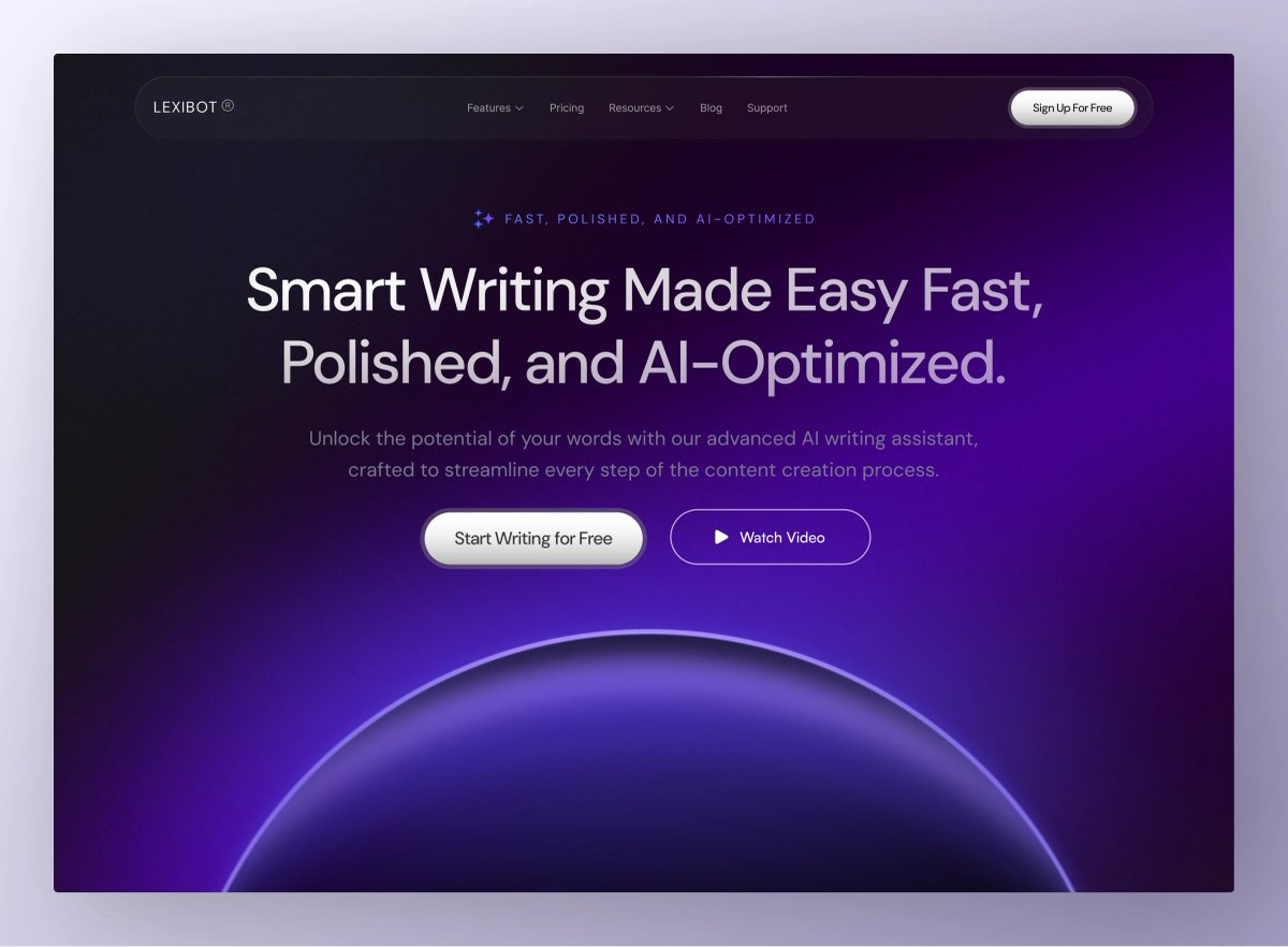 Hero section design for an AI writing assistant website 🤖

What do you think of this style?