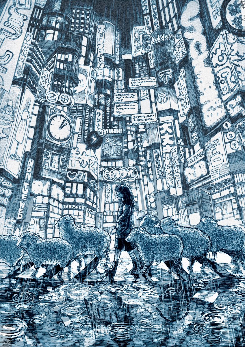 眠れない夜の脳内
#ペン画