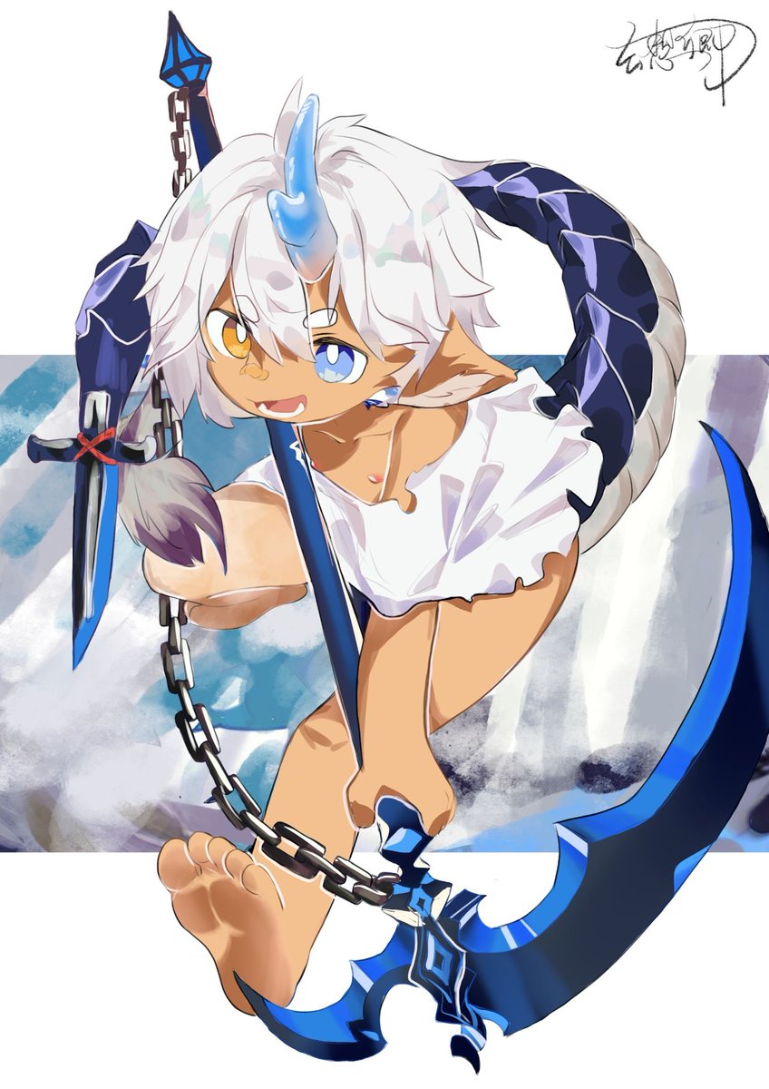 顶着画不完稿的压力进行一个🐟的摸，黑皮白毛小正太在xp上跳舞
#正太