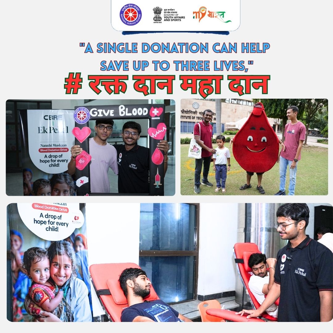 NSS Volunteers of IIT Delhi Celebrating freedom by saving lives!  195 units of blood collected in IITD Camp
NSS IIT  in collaboration with  Delhi  BloodConnect with support from IRCS &amp; Lady Harding Blood Banks
#BloodConnect #IITDelhi <a href="/_NSSIndia/">NSS India</a>  <a href="/YASMinistry/">YAS Ministry</a>