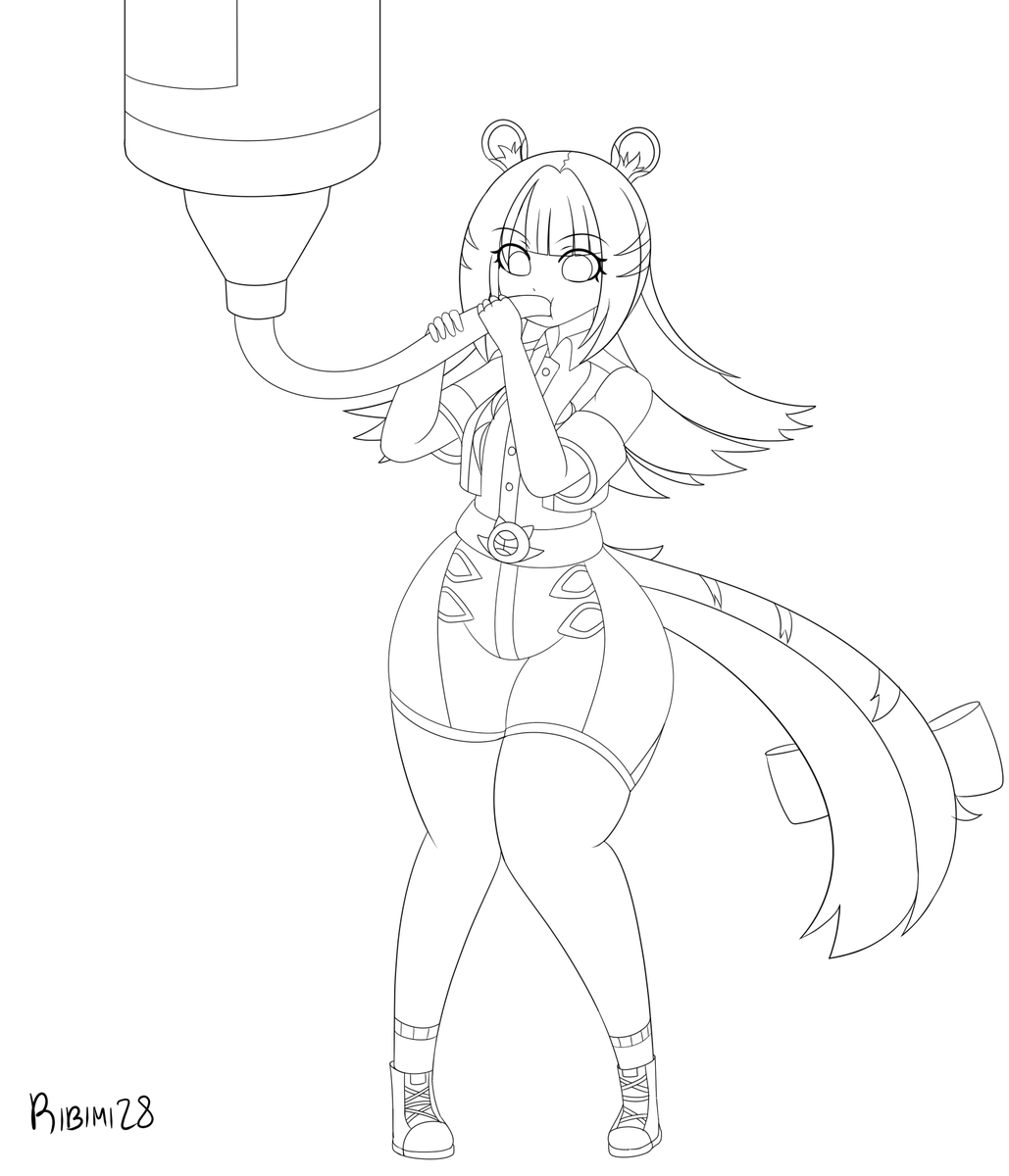 Ribimi28's tweet photo. Lineart Comm for an Anonymous Client who requested a JuFufu Sequence of her becoming a food balloon 
1-4/6 https://t.co/vUfT0PoPwb