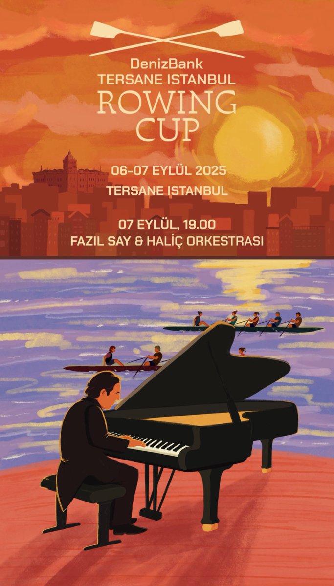 DZakuto's tweet photo. DenizBank Tersane İstanbul Rowing Cup
6–7 Eylül’de Haliç’te, tarihi kürek kültürü yeniden canlanıyor.

🏆 7 Eylül 19:30 — Ödül Töreni &amp; Fazıl Say su üstünde konseri.
https://t.co/d2MxIS1m9v https://t.co/BqaMWYrVN1