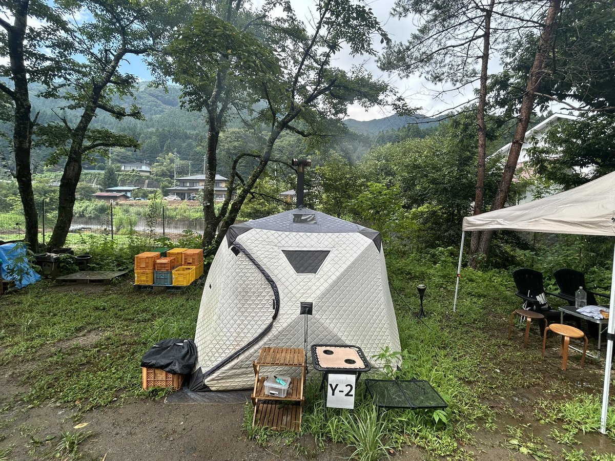 Sho0425_GK's tweet photo. 家入の休日。

先週、皆様にゆる募させていただいた川サウナ💦

今回はのっちさんはじめ、数名におすすめいただき、公式様からメッセージをいただいた道志川サウナ様に🧖

テントサウナやサウナカー、川でのクールダウンに人数分のインフィニティ、OFFコーラまで最高🥺

ありがとうございました🙇！ https://t.co/2sFMAbcAJE
