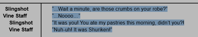 Soda_Stuff's tweet photo. Currently in the process of a big dialogue overhaul for a good chunk of the in-game dialogue since most of it was written literally 2 years ago LOL 
vine + sling line for y'all cause I'm nice https://t.co/rVA4LBpA0k