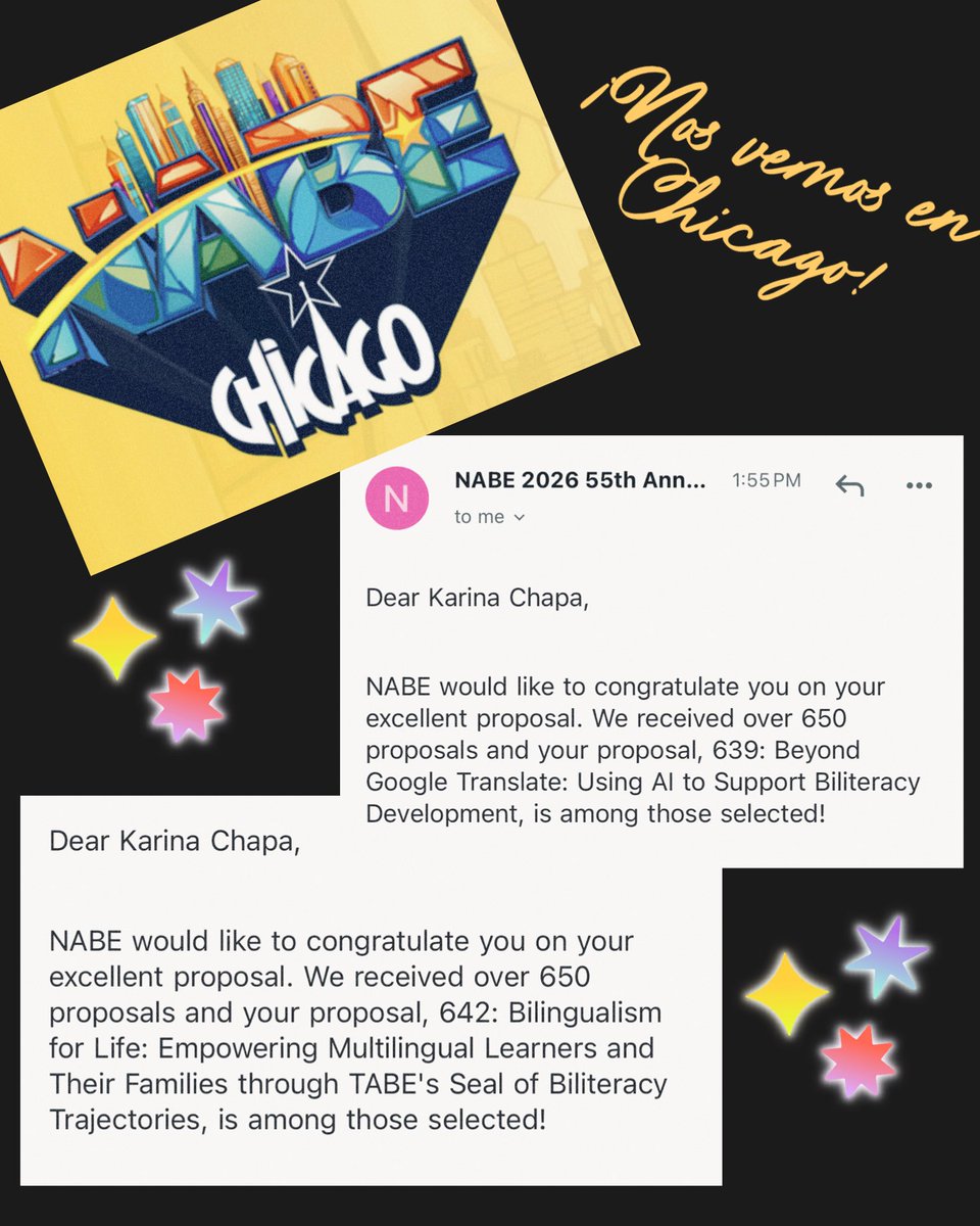 Super excited to present these two sessions <a href="/NABEorg/">NABE- National Association for Bilingual Education</a> in Chicago next semester! ¡Nos vemos en #NABE2026!