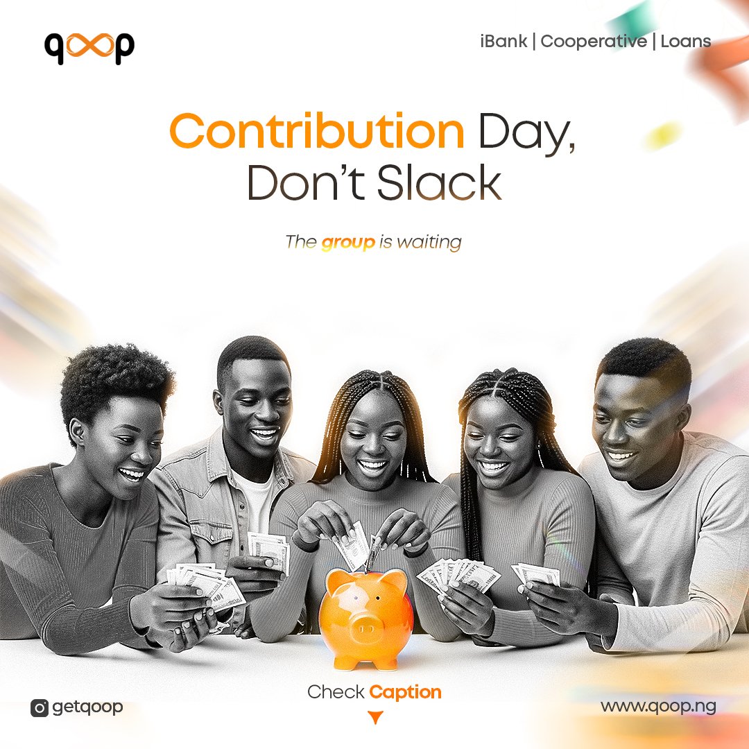 getqoop's tweet image. Cooperatives fail when one person lags. Get that contribution in today via QOOP, it's fast, easy, and you can track every record
Visit: app.qoop.ng to get started
#ContributeOnTime #QOOPActive #NoDelayZone #MoneySquad #FastAndEasy #QoopFinance